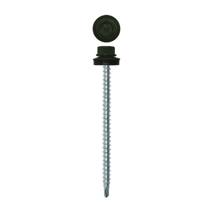 Саморез кровельный Daxmer 4,8х70 RAL 6020 (100) сверло №1